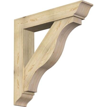 Ekena Millwork Funston Traditional Rough Sawn Bracket w/ Offset Brace, Douglas Fir, 8"W x 42"D x 42"H BKT0806X42X42FST01RDF
